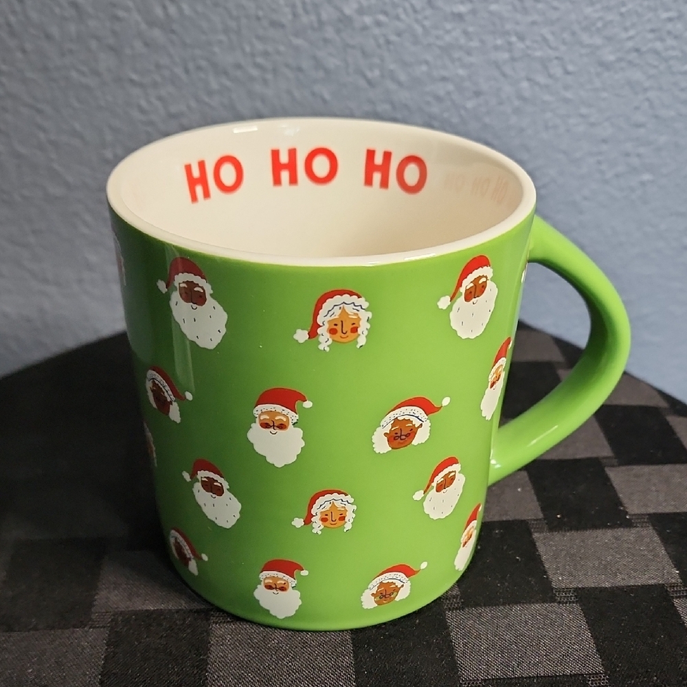 Wondershop Festive Green Mug with Santa and Red Interior Text
